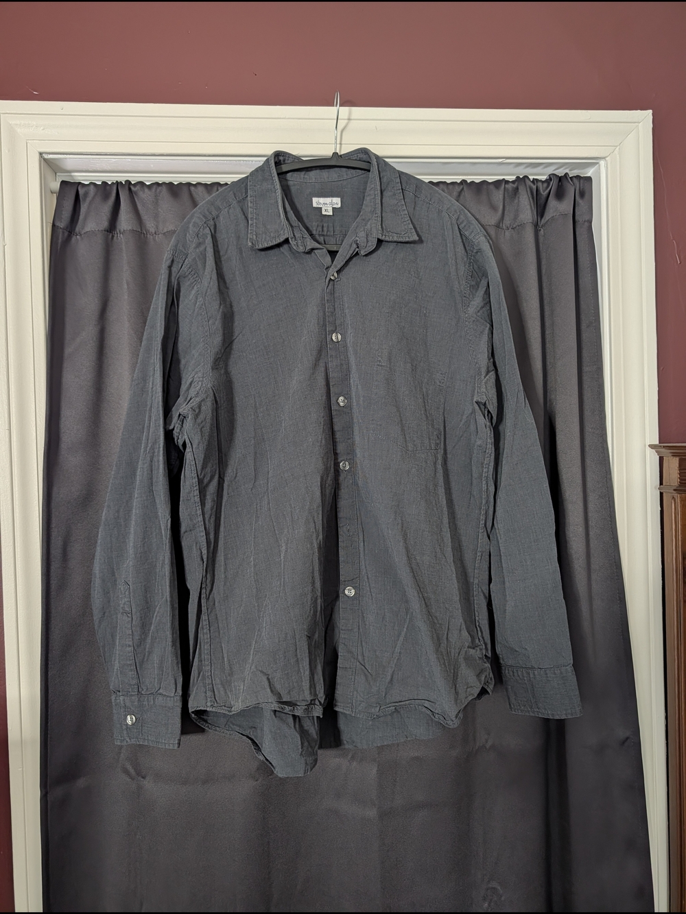 Steven Alan 2x MiUSA Gray & White Chambray Oxford Casual Button-down Shirts XL - Picture 4 of 16